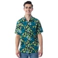 thumbnail image 4 of Star Wars Men's The Mandalorian Grogu Baby Yoda Leaves Hawaiian Button Up Shirt, 4 of 6