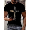 thumbnail image 1 of Camiseta con estampado gráfico de cruz para hombre, informal, de manga corta y cuello redondo, ideal para verano y actividades al aire libre. Ideal para adultos, hombres, mujeres, adolescentes, jóvene, 1 of 6
