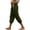 Army Green, variant on Women's High Waisted Capri Pants Loose Fit Casual Cuffed Ankle Pants Elastic Waist Solid Color Trousers for Women Daily Wear