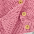 thumbnail image 4 of QUYUON Infant Baby Knit Hoodie Sweaters Toddler Girls Boys Long Sleeve Button Front Hooded Sweater Solid Color Cute Ears Knitted Cardigans Jacket with Hood Outerwear Coat 70, 4 of 8