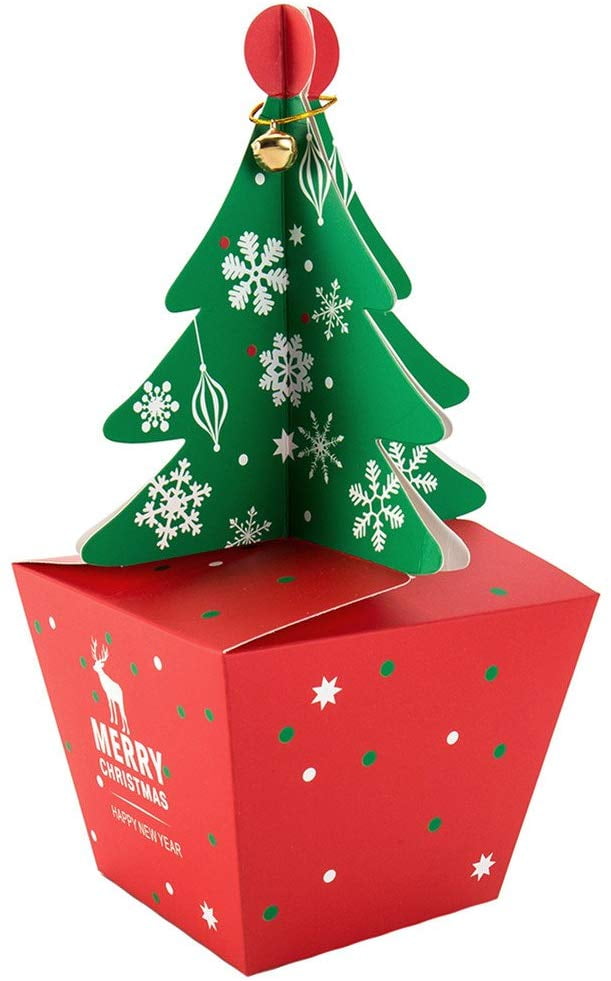 Creative Christmas Tree Shaped Gift Cookie Candy Box Favor Bag Party Decoration 