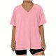 thumbnail image 4 of Mujeres Más Tamaño Manga Larga Tops Color Sólido Doblado Hendidura V Cuello Suéter, Mujeres Más Tamaño Manga Larga Tops Casual de Moda Toda la Temporada Diario, 4 of 6