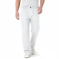 thumbnail image 3 of UVEASISHA Straight Leg Jeans for Men Button Elastic Waist Faux Denim Pants Solid Casual Summer Pants Fashion Hipster Streetwear Trousers with Pockets White XL, 3 of 7
