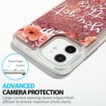 thumbnail image 6 of Waterfall Liquid Sparkling Quicksand Tpu Case For Iphone 13 Pro Max 6.7 - Pink Flower, 6 of 8