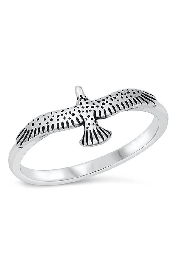 Sterling Silver Flying Eagle Ring Size 10