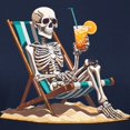 thumbnail image 3 of CafePress - Beach Skeleton Tropical Halloween Women's Value T Shirt - Women's Traditional Fit Dark T-Shirt, 3 of 4