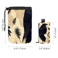 thumbnail image 5 of PhooArto Drawstring Cosmetic Bag, Barrel Shaped Portable Travel Makeup Bags, Black Raven Dreamcatcher Pattern Large Capacity Waterproof Multifunctional Bucket Toiletry Bag, 5 of 6