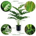 thumbnail image 2 of Palmera artificial grande de 19 pulgadas con plantas falsas en maceta para decoración interior y exterior de la oficina en el hogar, 2 of 9