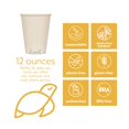 thumbnail image 4 of 100% Compostable Disposable Coffee Cups with Lids [12oz 80 Set] Paper Cups Made from Unbleached Bamboo Fiber, Compostable Lids, To Go Coffee Cups with Lids, by Earth's Natural Alternative, 4 of 4