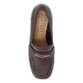 thumbnail image 3 of JOURNEE COLLECTION Womens Brown Hardware Accent Penny Strap Cushioned Liyla Square Toe Block Heel Slip On Heeled Loafers 8.5, 3 of 4
