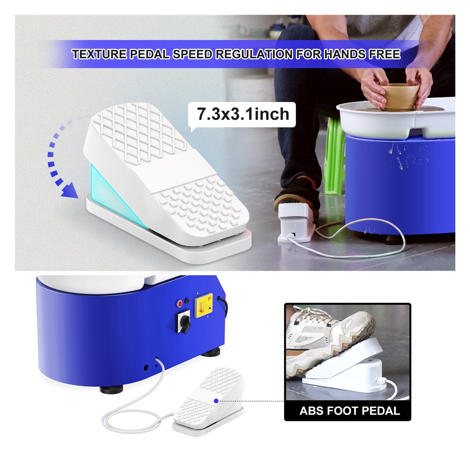 350W 25cm Brushless Electric Pottery Wheel Machine For Student Amateur Electric Pottery Wheel Ceic Shaping Tool With Pedal