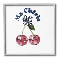 Stupell Industries Ma Cherie French Phrase Food & Beverage Painting Gray Framed Art Print Wall Art, 12 x 12