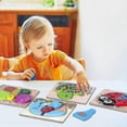thumbnail image 2 of Wooden Jigsaw Puzzles For Toddlers Animal Puzzle Jigsaw Set Early Learning Baby Kids Educational Toys Gifts, 2 of 5