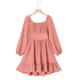 thumbnail image 5 of Vestido Largo de Manga Larga de Color Sólido de Moda Y Cómodo para las Niñas con Falda Plisada de Cinturón para Diario, Viajes, Vacaciones, Fiestas de Cumpleaños, 5 of 9