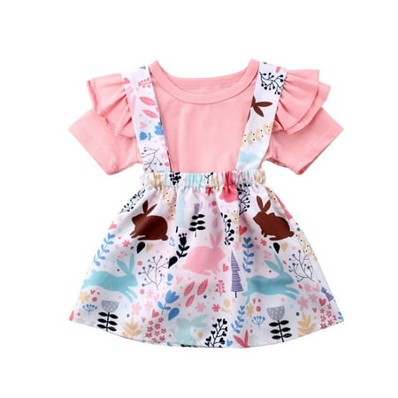 

Kuriozud Girl Short Sleeve Pleated Shoulder Tops + Floral Skirt Suit