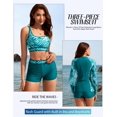 thumbnail image 3 of Trajes de baño Kate Kasin de cobertura total UV50+ para mujer, azul y verde, 3 of 5