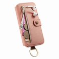 thumbnail image 4 of For iPhone 16 Pro Case RFID Blocking Zipper Wallet PU Leather Mobile Cover - Pink, 4 of 5