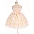 thumbnail image 2 of IBTOM CASTLE Pageant Dresses for Toddler Girls Halter Glitters Tulle Dress Princess Formal Birthday Party Wedding Flower Girl Dress Beige, 2 of 7