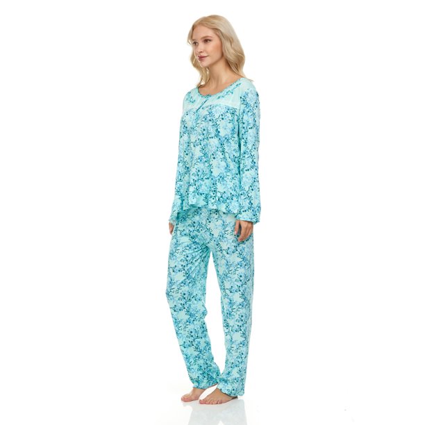 Lati Fashion Women Pajamas Set Pants and Top Long Sleeve, 2Piece