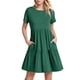 thumbnail image 1 of Vestido largo con volantes en colores lisos para mujer: manga corta, fluido, cómodo, versátil para fiestas/playa, tallas S-XXL., 1 of 6
