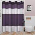 thumbnail image 4 of 72x84 Inch Striped Vintage Extra Long Shower Curtain Farmhouse Gingham Patchwork Polyester Bath Curtain Neutral Stall Size Shower Curtains Set for Kids Bathroom Decor Waterproof with Hooks, 4 of 6