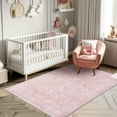 thumbnail image 3 of SPRINDAY Boho Pink Area Rug, 3'x5' Vintage Rugs for Entryway, Non-Slip Washable Distressed Carpet for Home Office Decor, 3 of 9