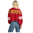 thumbnail image 2 of Women's Spirit Jersey  Red Kansas City Chiefs Oversized Cropped Stripe Long Sleeve T-Shirt, 2 of 2