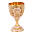 thumbnail image 4 of Goblet Easy Clean Decoration Portable Embossed Craft Shatterproof Glass Gold White, 4 of 8