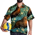 thumbnail image 4 of Platypus Men's Short Sleeve Poplin Shirt - Casual Printed Button Down Short Summer Beach Shirts Unisex940, 4 of 6