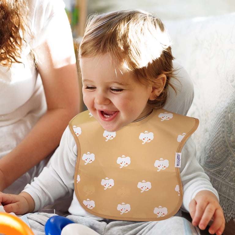 Gllquen Baby Waterproof Feeding Bibs 5 Pack, Elephant photo 2