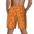 thumbnail image 3 of Kdxio Orange Glitter Print Men'S Swim Trunks With Compression Liner 7 Inch Inseam Quick Dry Swim Shorts, 3 of 7
