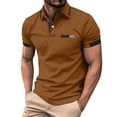 thumbnail image 2 of Golf Shirts for Men Color Block Pollover Men's Polo Shirts Short Sleeve Heathy Moisture Wicking Casual Collared Shirts Button Down with Pockets Polo T Shirts for Men, 2 of 5