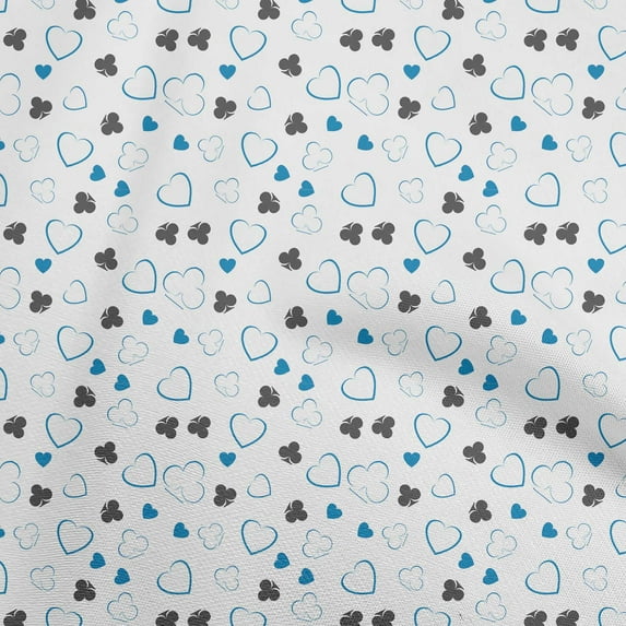 oneOone Polyester Spandex Blue Fabric Poker Card Quilting Supplies Print Sewing Fabric By The Yard 56 Inch Wide