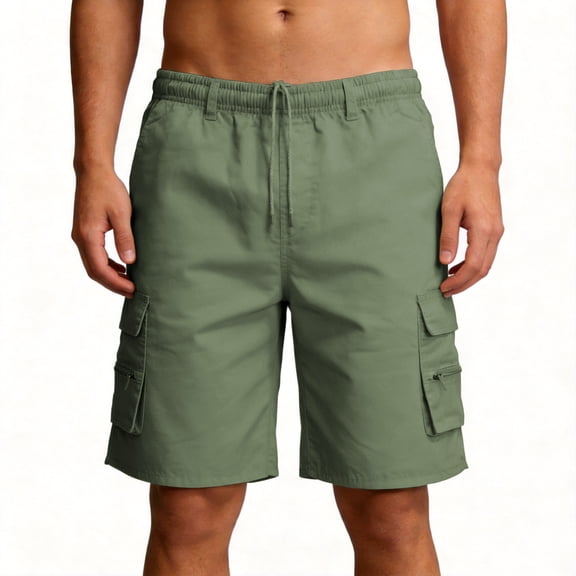 Lmueinov Mens Shorts Outdoor Casual Expandable Waist Cargo Shorts Lightweight Water Resistant Quick Dry Fishing Hiking Shorts, S-3XL