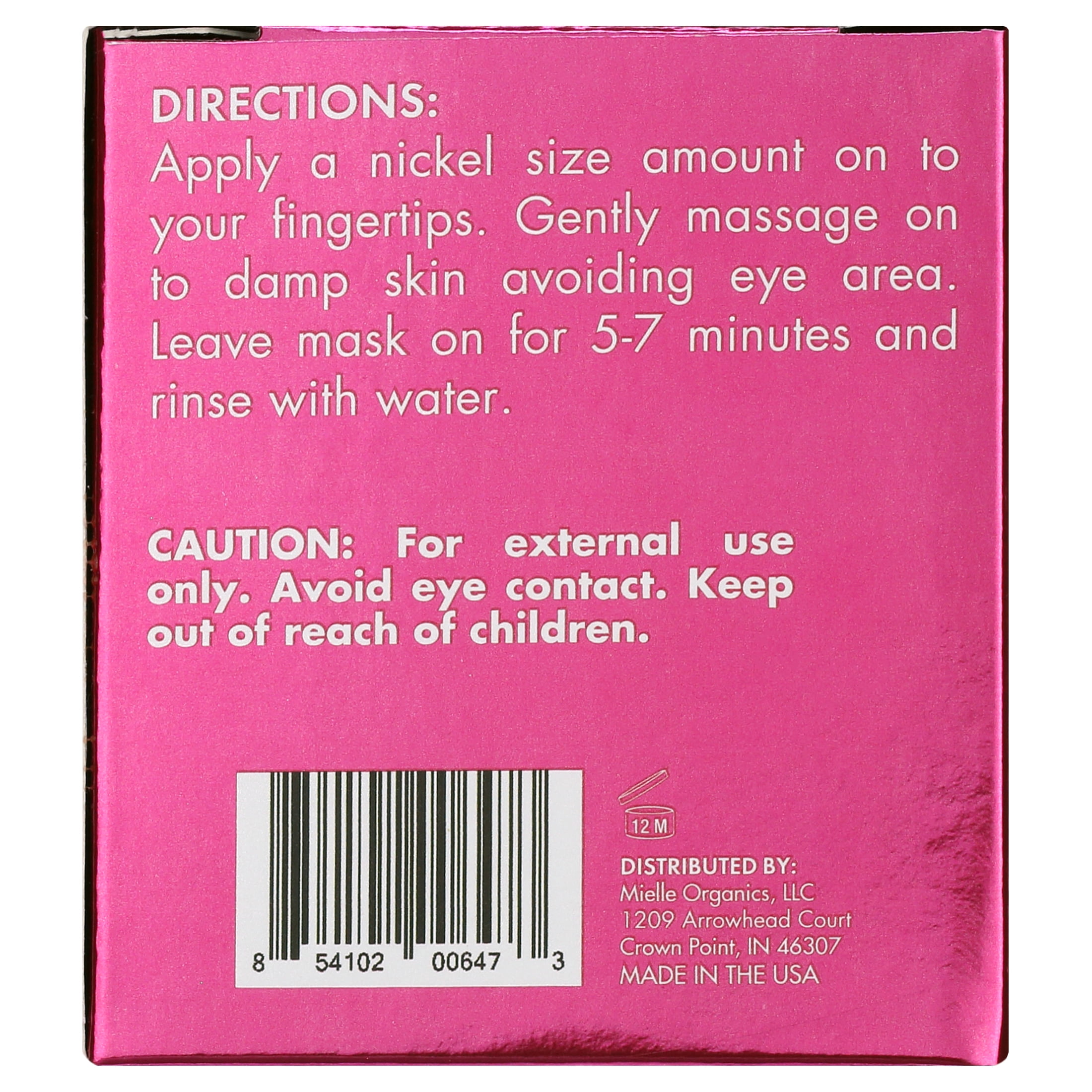 Mielle Organics Pomegranate & Honey Hydrating Face Mask, 3.5 fl oz, Wash off, Dry Skin Type