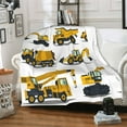 thumbnail image 6 of Construction Truck Tractor Excavator Soft Throw Blanket All Season Microplush Thick Warm Blankets Tufted Fuzzy Flannel Throws Blanket for Bed Sofa Couch 60"x50", 6 of 6