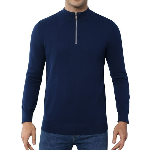 Alimens & Gentle Men's Collar Zip-up Sweater Pollover Cotton Comfort Casual Sweater For Men