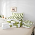 thumbnail image 4 of Erosebridal Aesthetic Checkered Full Bed In A Bag 7 Piece White Light Green Checkerboard Grid Bedding Set,Geometric Buffalo Plaid Comforter Set With Sheets For Kids Teen Adults Gingham Bed Set, 4 of 5