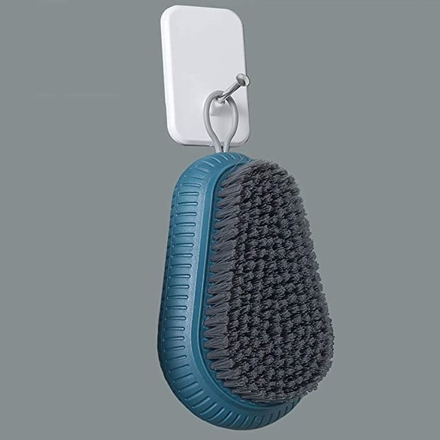 Xihbxyly Cepillo para Fregar, Cerdas Suaves para Ropa, Zapatos y Limpieza Del Hogar, Mango Ergonómico Antideslizante, Multiusos para Baño y Cocina, Diseño Fácil de Colgar, Tamaño 11,5 X 6,9 Cm.