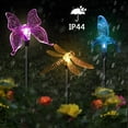 thumbnail image 6 of Solar Garden Lights, 3 Pack Solar Garden Stake Light, Multi-color Changing Solar Powered Decorative Landscape Lighting Hummingbird Butterfly Dragonfly for Outdoor Path, Yard, Lawn, Patio, 6 of 8