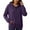 Purple, variant on Trendy Tops for Women 2025 Women's Solid Color Sweatshirt Women's Fashionable Casual Pocket Zipper Long Sleeved Hooded Solid Color Sweatshirt