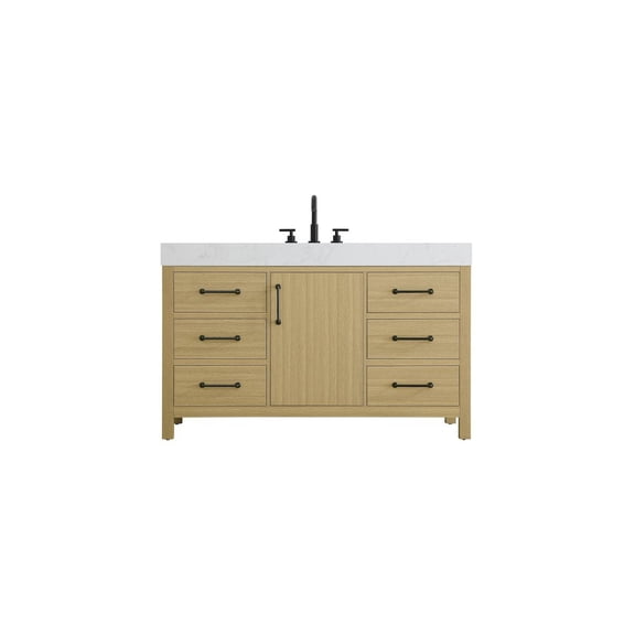 Elegant Kitchen and Bath 54 inch Single Bathroom Vanity In Honey Brown