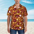 thumbnail image 2 of Pofeuu Almond Nuts Print Hawaiian Shirt for Men Sleeves Casual Button Down Summer Beach Dress Shirts T-Shirts,3X-Large, 2 of 7
