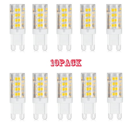 

10 Pcs G9 Base 3.5W 6000K 40W Equivalent Halogen LED Bulbs 2835 51-SMD Daylight Home Lights Microwave Oven Appliance Intermediate Base Bulb for Chandeliers Ceiling Fan Light- White