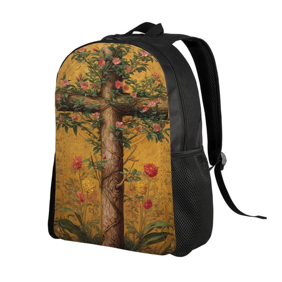 Beautiful And Elegant Cross Print Backpack Double Shoulder Backpack Durable, Spacious, Ergonomic Design for Travel, Work & Outdoor Use