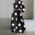 thumbnail image 3 of Gibobby Vestido de manga larga para mujer Vestido casual estampado con cuello en V de manga larga con temperamento informal y cómodo de otoño e invierno para mujer(Negro,CH), 3 of 4
