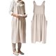 thumbnail image 1 of Delantal Lindo Vintage Para Mujeres Y Niñas, Trabajos De Jardinería, Espalda Cruzada, Delantales De Mezcla De Algodón/Lino, Vestido Tipo Delantal Con Dos Bolsillos (Beige), 1 of 5