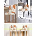 thumbnail image 5 of Burnt Orange Bar Stool Covers Set of 4, Modern Geometric Grey Oil Painting Abstract Stretch Washable Bar Chair Covers with Backs, Removable Pub Counter Height Chair Cover for Kitchen Dining Room Cafe, 5 of 7