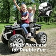 thumbnail image 4 of Hikiddo Kids ATV 4-Wheeler, 24 Volt 4WD Ride On Toys for Big Kids w/ 2 Seater, 4x200W Motor, 5.6Mph Max Speed - White, 4 of 9