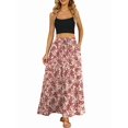 thumbnail image 4 of Women'S Flowy Maxi Skirt Summer Pleated High Waisted Casual Long Skirts with Pockets Safflower XXL, 4 of 8